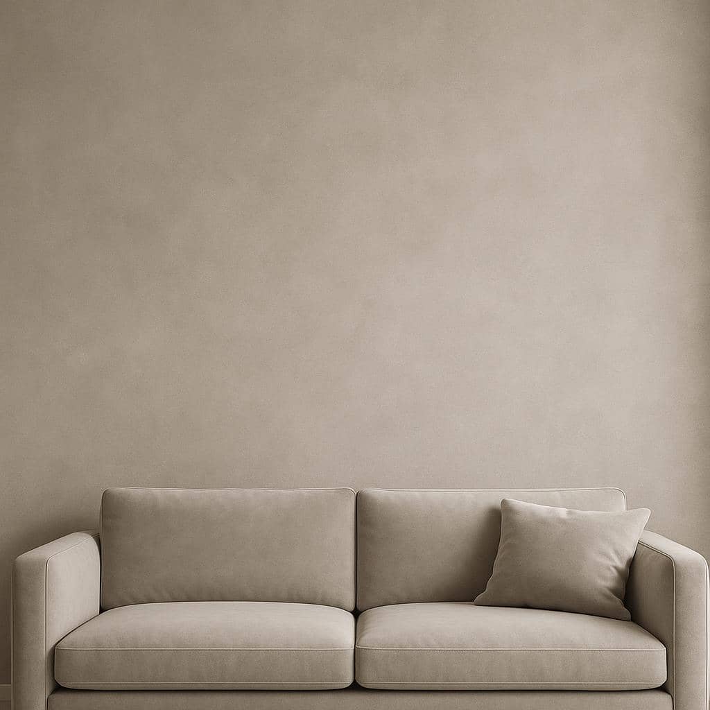 Velvet Cloud Finish artistic wall coating in a modern living room.