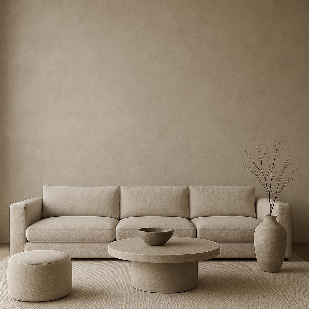Limestone Mineral Texture Coat in a calm interior space.