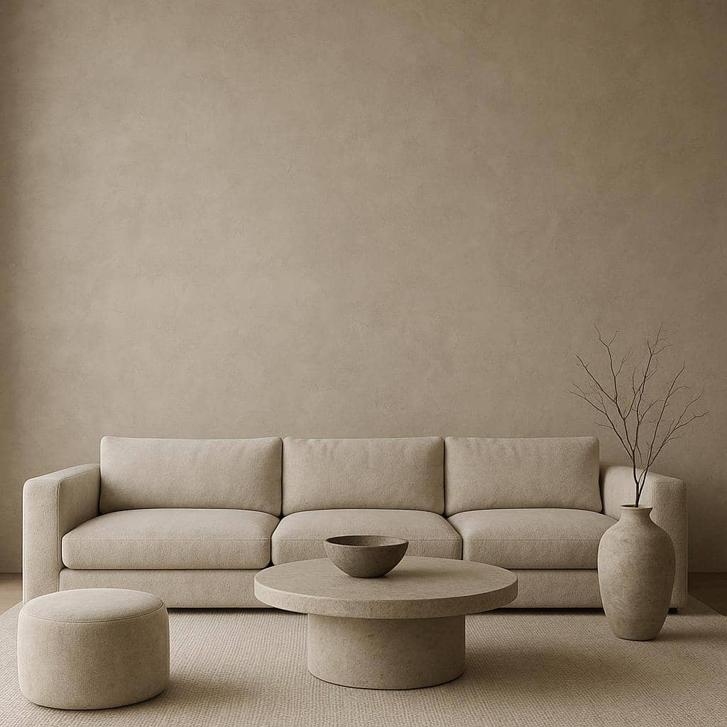 Limestone Mineral Texture Coat in a calm interior space.
